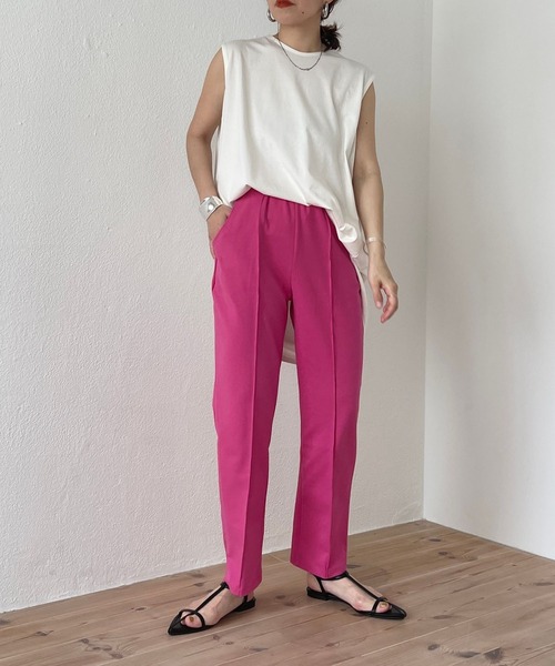 wee9s（ウィークス）の「CHIRARISM tank top / レイヤードにもってこいなチラリズムタンクトップ（タンクトップ・レディース・ブラック/グリーン/アイボリー/グレー・FREE/SHORT）」の18枚目の写真