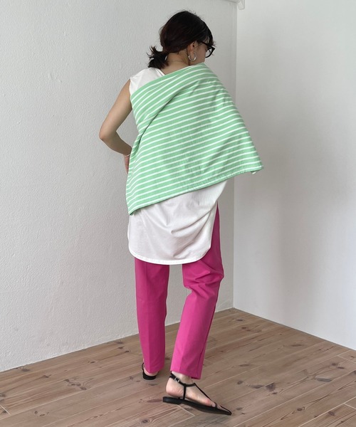 wee9s（ウィークス）の「CHIRARISM tank top / レイヤードにもってこいなチラリズムタンクトップ（タンクトップ・レディース・ブラック/グリーン/アイボリー/グレー・FREE/SHORT）」の22枚目の写真