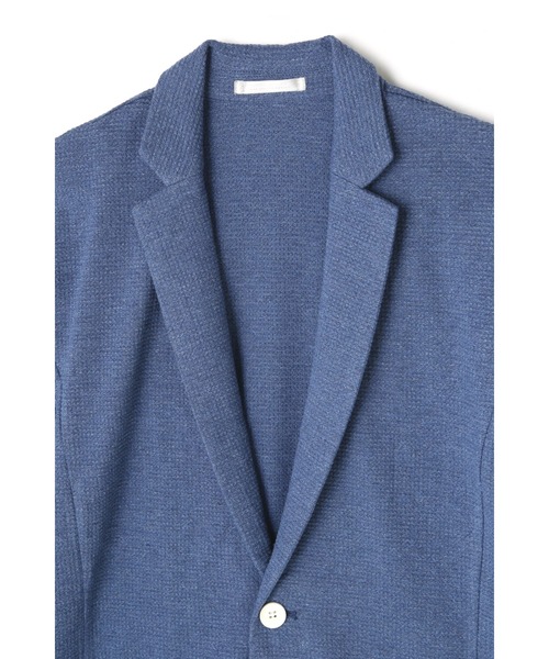 HIGH STREET（ハイストリート）の「HIGH STREET∴ワッフル7分袖テーラーカーディガン（カーディガン/ボレロ・メンズ・ブルー系1・M/LL）」の10枚目の写真