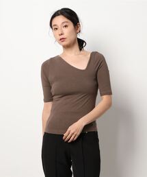 mona Belinda | アシメネック美ラインカットソー(Tシャツ/カットソー)