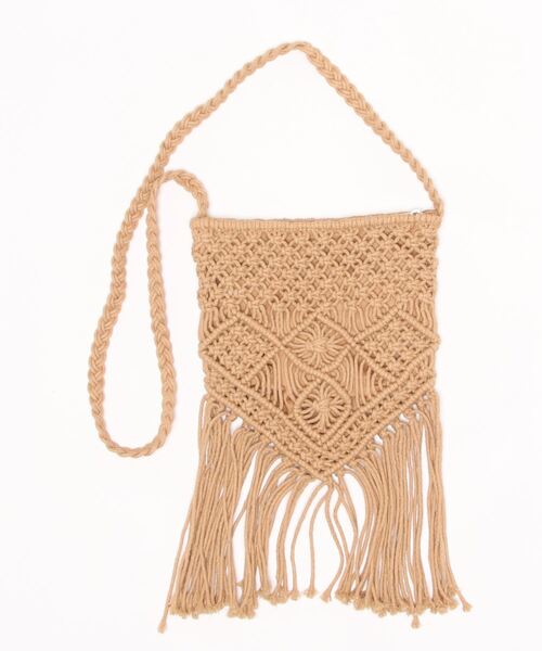 CIAOPANIC（チャオパニック）の「マクラメ編みショルダーバッグ（ショルダーバッグ・レディース・ホワイト/キャメル・FREE）」の5枚目の写真