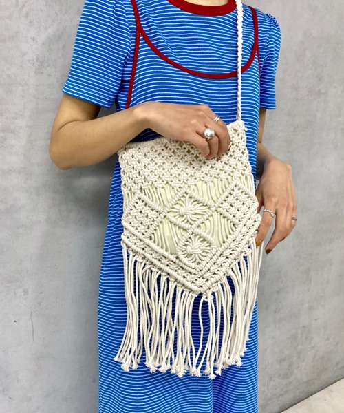 CIAOPANIC（チャオパニック）の「マクラメ編みショルダーバッグ（ショルダーバッグ・レディース・ホワイト/キャメル・FREE）」の8枚目の写真