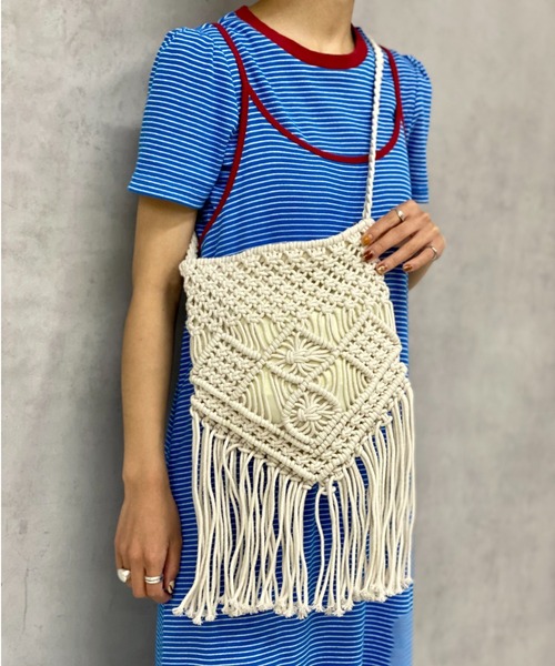 CIAOPANIC（チャオパニック）の「マクラメ編みショルダーバッグ（ショルダーバッグ・レディース・ホワイト/キャメル・FREE）」の9枚目の写真