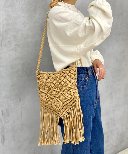 CIAOPANIC（チャオパニック）の「マクラメ編みショルダーバッグ（ショルダーバッグ・レディース・ホワイト/キャメル・FREE）」の17枚目の写真