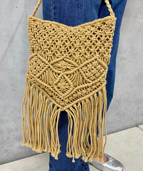 CIAOPANIC（チャオパニック）の「マクラメ編みショルダーバッグ（ショルダーバッグ・レディース・ホワイト/キャメル・FREE）」の20枚目の写真