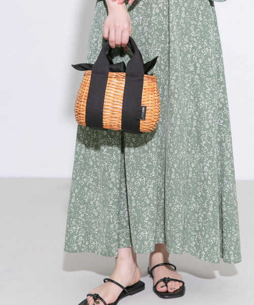 VIOLAd'ORO ラタンバスケット型2WAYトート