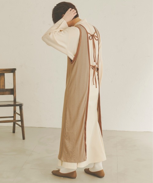 Ambre Neige（アンブルネージュ）の「２WAYロングジレ／【WEB/EC限定商品】（ワンピース・レディース・ダークブラウン/ベージュ・FREE）」の11枚目の写真