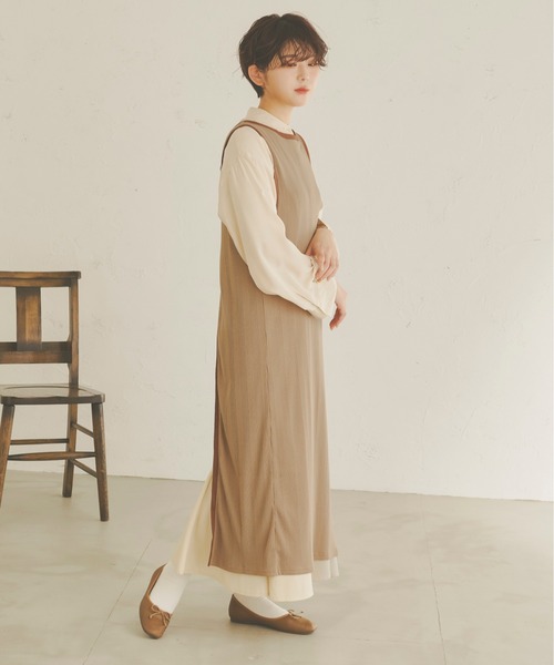 Ambre Neige（アンブルネージュ）の「２WAYロングジレ／【WEB/EC限定商品】（ワンピース・レディース・ダークブラウン/ベージュ・FREE）」の14枚目の写真