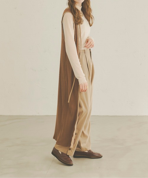 Ambre Neige（アンブルネージュ）の「２WAYロングジレ／【WEB/EC限定商品】（ワンピース・レディース・ダークブラウン/ベージュ・FREE）」の9枚目の写真