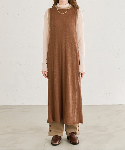 Ambre Neige（アンブルネージュ）の「２WAYロングジレ／【WEB/EC限定商品】（ワンピース・レディース・ダークブラウン/ベージュ・FREE）」の6枚目の写真