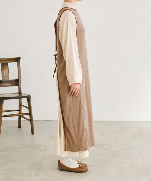 Ambre Neige（アンブルネージュ）の「２WAYロングジレ／【WEB/EC限定商品】（ワンピース・レディース・ダークブラウン/ベージュ・FREE）」の8枚目の写真