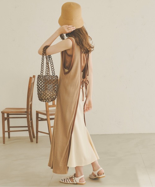 Ambre Neige（アンブルネージュ）の「２WAYロングジレ／【WEB/EC限定商品】（ワンピース・レディース・ダークブラウン/ベージュ・FREE）」の21枚目の写真