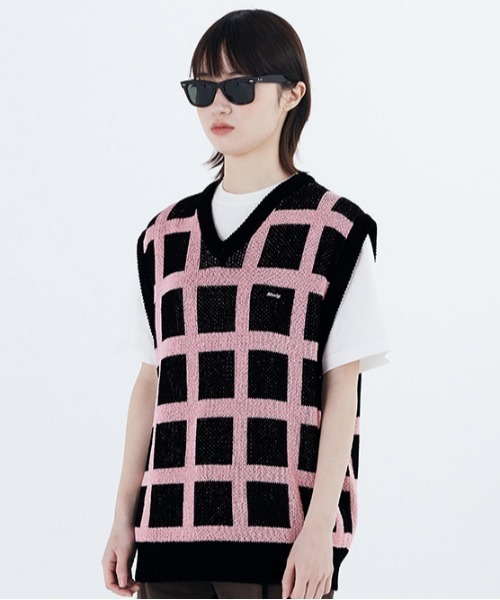 87mm（87mm）の「【87MM / Mmlg】NET KNIT VEST / パルチムエムエム Mmlg ネット ニット ベスト（ベスト・レディース・グリーン/ブラック・FREE）」の2枚目の写真