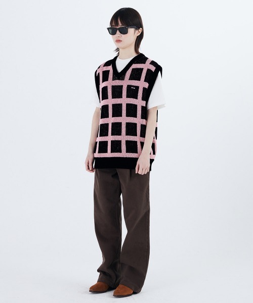 ベスト・ジレ 87MM [Mmlg] MM KNIT VEST 4FT524 87MM / Mmlg】NET KNIT VEST / パルチムエムエム Mmlg ネット