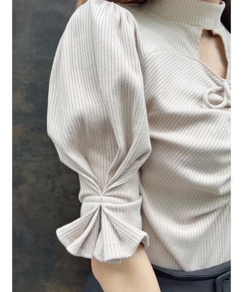 EATME トップス EATME（イートミー）の「FRONTギャザーデコルテリブTOP（Tシャツ