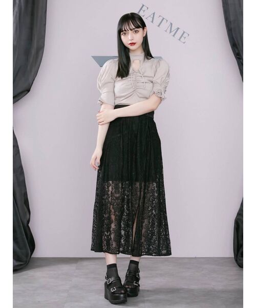 EATME トップス EATME（イートミー）の「FRONTギャザーデコルテリブTOP（Tシャツ