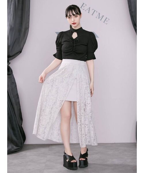 EATME トップス EATME（イートミー）の「FRONTギャザーデコルテリブTOP（Tシャツ