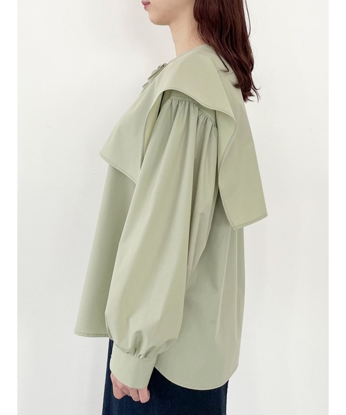 SLURR（スラ―）の「【ちょこびコラボ】スクエア付け襟ブラウス（シャツ/ブラウス・レディース・ミント・FREE）」の7枚目の写真