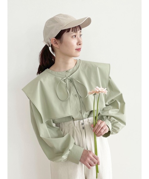 SLURR（スラ―）の「【ちょこびコラボ】スクエア付け襟ブラウス（シャツ/ブラウス・レディース・ミント・FREE）」の12枚目の写真