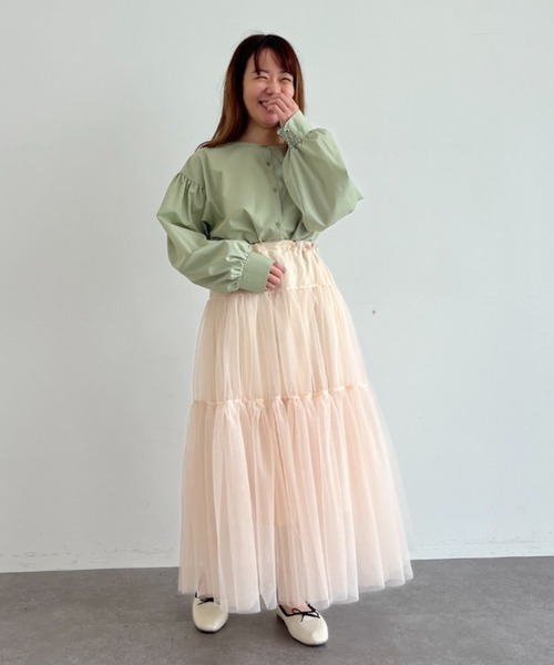 SLURR（スラ―）の「【ちょこびコラボ】スクエア付け襟ブラウス（シャツ/ブラウス・レディース・ミント・FREE）」の17枚目の写真