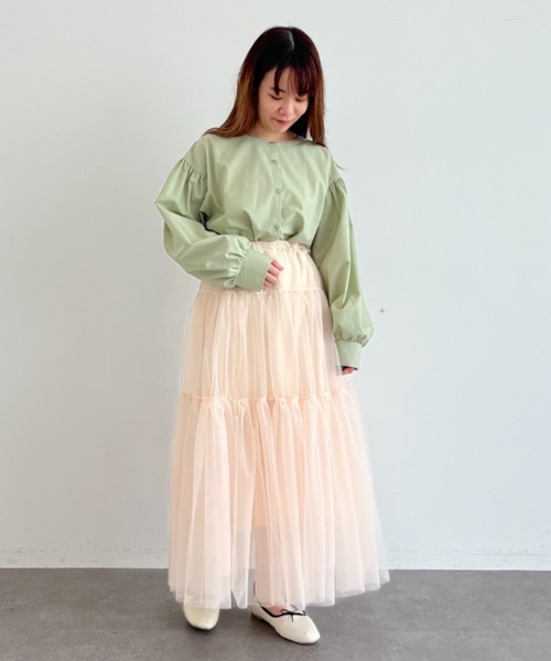 SLURR（スラ―）の「【ちょこびコラボ】スクエア付け襟ブラウス（シャツ/ブラウス・レディース・ミント・FREE）」の18枚目の写真