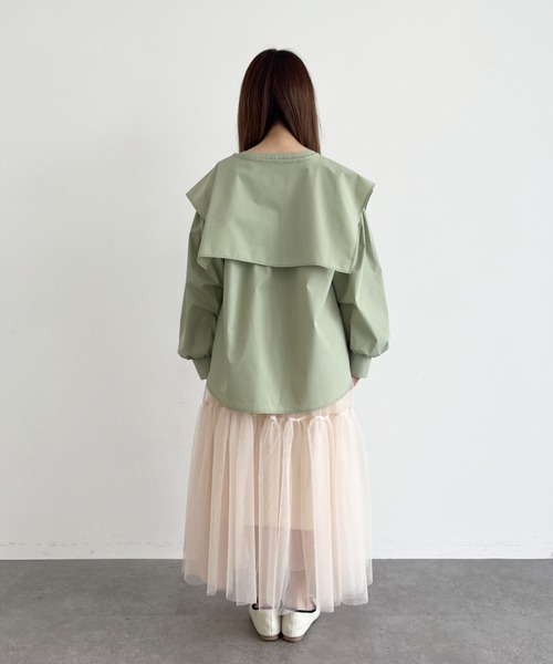 SLURR（スラ―）の「【ちょこびコラボ】スクエア付け襟ブラウス（シャツ/ブラウス・レディース・ミント・FREE）」の20枚目の写真