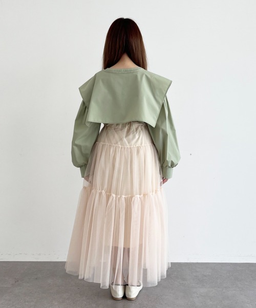 SLURR（スラ―）の「【ちょこびコラボ】スクエア付け襟ブラウス（シャツ/ブラウス・レディース・ミント・FREE）」の16枚目の写真