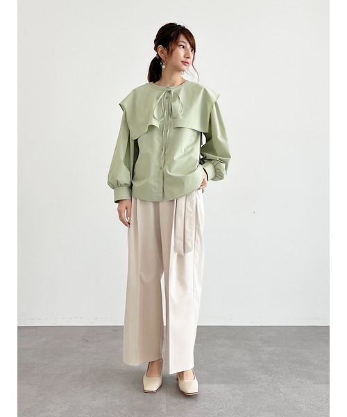 SLURR（スラ―）の「【ちょこびコラボ】スクエア付け襟ブラウス（シャツ/ブラウス・レディース・ミント・FREE）」の22枚目の写真