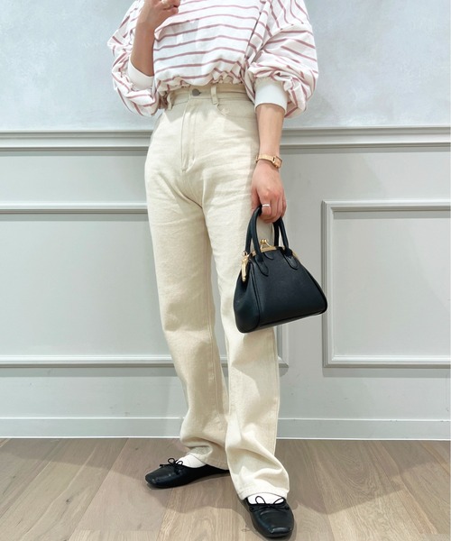 apres jour（アプレジュール）の「ハイウエストスリムストレートパンツ【ZOZOTOWN限定アイテム】（デニムパンツ・レディース・ダークブルー/オフホワイト/ブルー・MEDIUM/X-LARGE/LARGE/SMALL）」の5枚目の写真