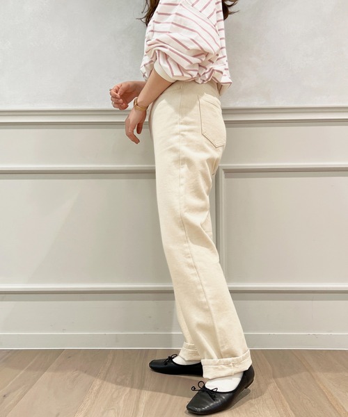 apres jour（アプレジュール）の「ハイウエストスリムストレートパンツ【ZOZOTOWN限定アイテム】（デニムパンツ・レディース・ダークブルー/オフホワイト/ブルー・MEDIUM/X-LARGE/LARGE/SMALL）」の8枚目の写真
