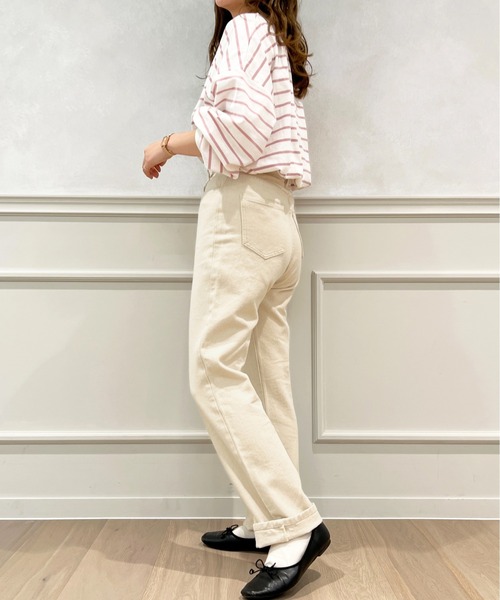 apres jour（アプレジュール）の「ハイウエストスリムストレートパンツ【ZOZOTOWN限定アイテム】（デニムパンツ・レディース・ダークブルー/オフホワイト/ブルー・MEDIUM/X-LARGE/LARGE/SMALL）」の12枚目の写真