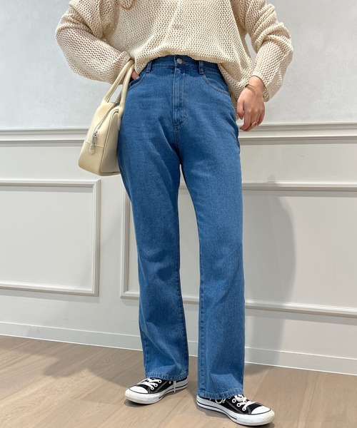 apres jour（アプレジュール）の「ハイウエストスリムストレートパンツ【ZOZOTOWN限定アイテム】（デニムパンツ・レディース・ダークブルー/オフホワイト/ブルー・MEDIUM/X-LARGE/LARGE/SMALL）」の13枚目の写真