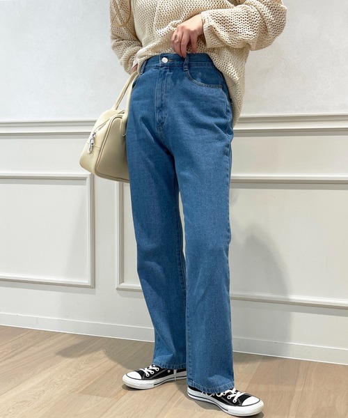 apres jour（アプレジュール）の「ハイウエストスリムストレートパンツ【ZOZOTOWN限定アイテム】（デニムパンツ・レディース・ダークブルー/オフホワイト/ブルー・MEDIUM/X-LARGE/LARGE/SMALL）」の15枚目の写真