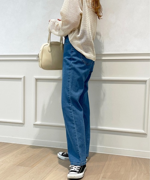 apres jour（アプレジュール）の「ハイウエストスリムストレートパンツ【ZOZOTOWN限定アイテム】（デニムパンツ・レディース・ダークブルー/オフホワイト/ブルー・MEDIUM/X-LARGE/LARGE/SMALL）」の16枚目の写真
