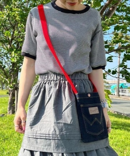 RODEO CROWNS WIDE BOWL（ロデオクラウンズワイドボウル）の「ボーダーリブTシャツ（Tシャツ/カットソー・レディース・ブラック系その他/グリーン系その他/オレンジ系その他・FREE）」の2枚目の写真