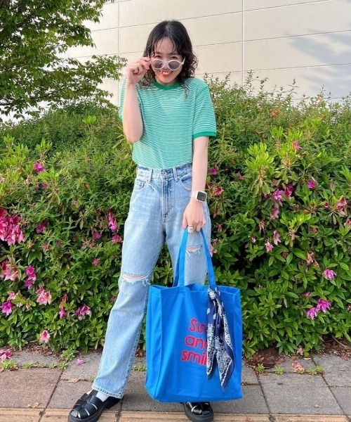 RODEO CROWNS WIDE BOWL（ロデオクラウンズワイドボウル）の「ボーダーリブTシャツ（Tシャツ/カットソー・レディース・ブラック系その他/グリーン系その他/オレンジ系その他・FREE）」の22枚目の写真