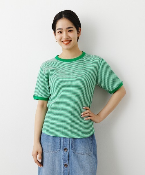 RODEO CROWNS WIDE BOWL（ロデオクラウンズワイドボウル）の「ボーダーリブTシャツ（Tシャツ/カットソー・レディース・ブラック系その他/グリーン系その他/オレンジ系その他・FREE）」の21枚目の写真