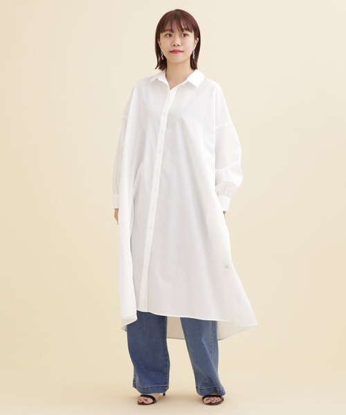 NANO universe(ナノユニバース)の「ドルマンシャツワンピース(シャツワンピース・レディース・その他1/ベージュ系その他2/ホワイト・FREE)」の6枚目の写真