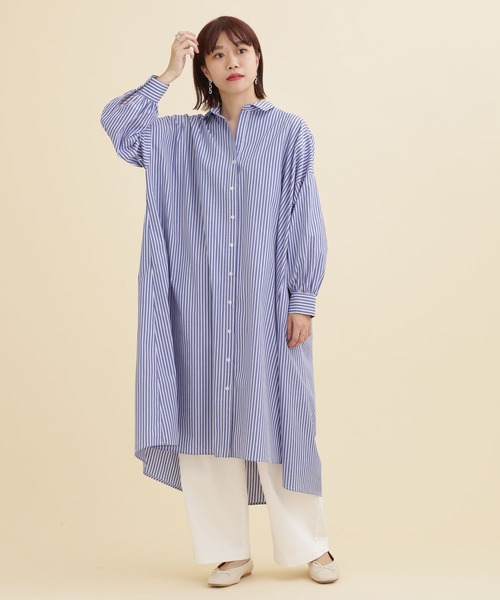 NANO universe(ナノユニバース)の「ドルマンシャツワンピース(シャツワンピース・レディース・その他1/ベージュ系その他2/ホワイト・FREE)」の8枚目の写真