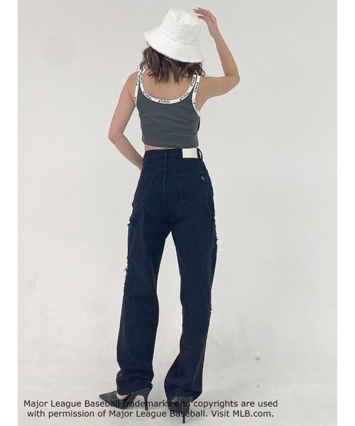 GYDA(ジェイダ)の「GYDA×MLBロゴバインダーデザインビスチェ(タンクトップ・レディース・チャコールグレー/ベージュ/オフホワイト・FREE)」の14枚目の写真