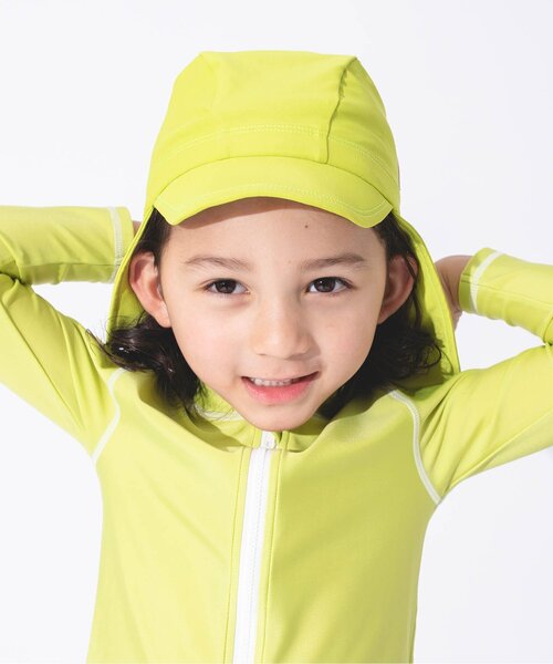 BREEZE（ブリーズ）の「日よけ付きスイムキャップ_UVカット（スイムグッズ・キッズ・イエロー/ミント/ネイビー/ピンク/グリーン/ブルー/ライム/ラベンダー・56/50）」の9枚目の写真