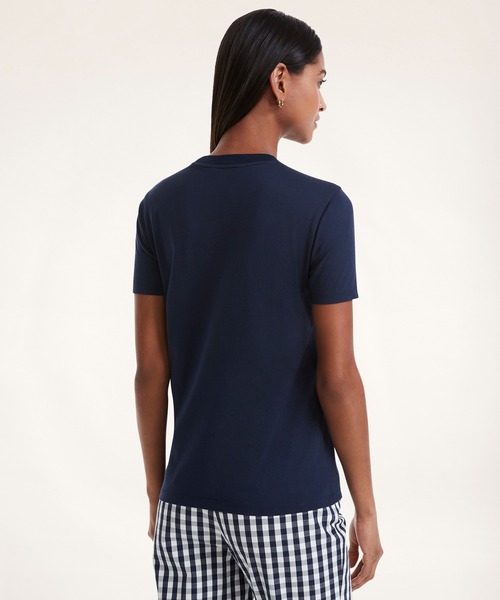 BROOKS BROTHERS（ブルックスブラザーズ）の「GF スーピマコットンジャージー ソリッド Tシャツ（Tシャツ/カットソー・レディース・ブラック/ネイビー/ライトブルー/ホワイト・SMALL/MEDIUM/X-SMALL）」の13枚目の写真