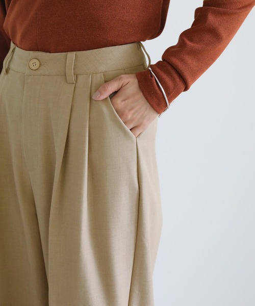 select MOCA（セレクトモカ）の「ノーカラールーズベストセットアップ（セットアップ・レディース・ベージュ/ダークネイビー・SMALL/MEDIUM）」の9枚目の写真