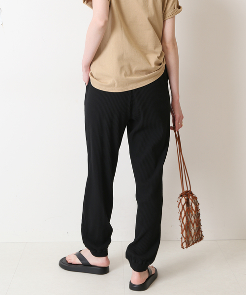 SLOBE IENA(スローブイエナ)の「プリーツリブイージーパンツ(その他パンツ・レディース・チャコールグレー/ブラック・FREE)」の9枚目の写真