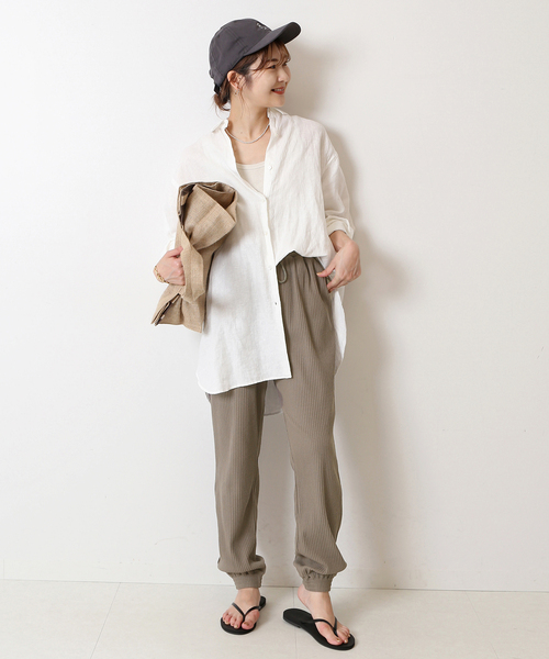 SLOBE IENA(スローブイエナ)の「プリーツリブイージーパンツ(その他パンツ・レディース・チャコールグレー/ブラック・FREE)」の10枚目の写真