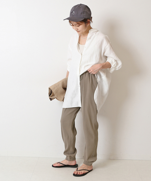 SLOBE IENA(スローブイエナ)の「プリーツリブイージーパンツ(その他パンツ・レディース・チャコールグレー/ブラック・FREE)」の12枚目の写真