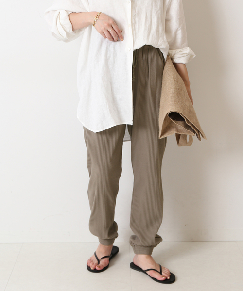 SLOBE IENA(スローブイエナ)の「プリーツリブイージーパンツ(その他パンツ・レディース・チャコールグレー/ブラック・FREE)」の15枚目の写真