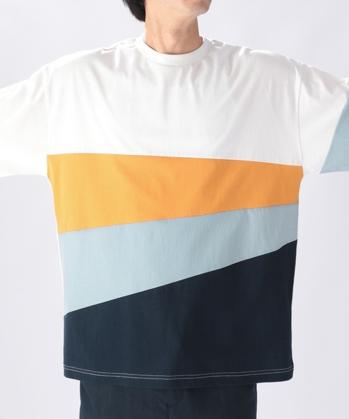 niko and...(ニコアンド)の「アソートカラーブロックTシャツ(Tシャツ/カットソー・メンズ・ブラック/オフホワイト/ブルー/グリーン・MEDIUM/LARGE)」の13枚目の写真