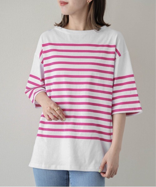 SUGAR BISKET（シュガービスケット）の「バスクボーダーTシャツ（Tシャツ/カットソー・レディース・ピンク/オレンジ/ブルー/ブラック・フリー）」の18枚目の写真