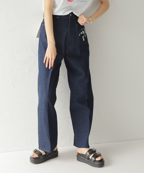 CIMARRON（シマロン）の「【CIMARRON JEANS / シマロン ジーンズ】 ワイドデニム（デニムパンツ・レディース・アイボリー/ネイビー・25cm/26cm）」の2枚目の写真